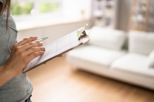 Woman Filling Real Estate Appraisal Form